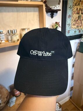 Off-White Black Cap with White Embroidered Logo